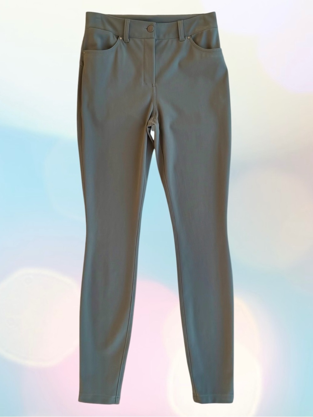 lululemon City Sleek Sage Green Slim-Fit High-Rise Stretch Pants 27/S/6
